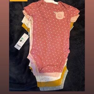 Pink Floral Baby Onesie Set